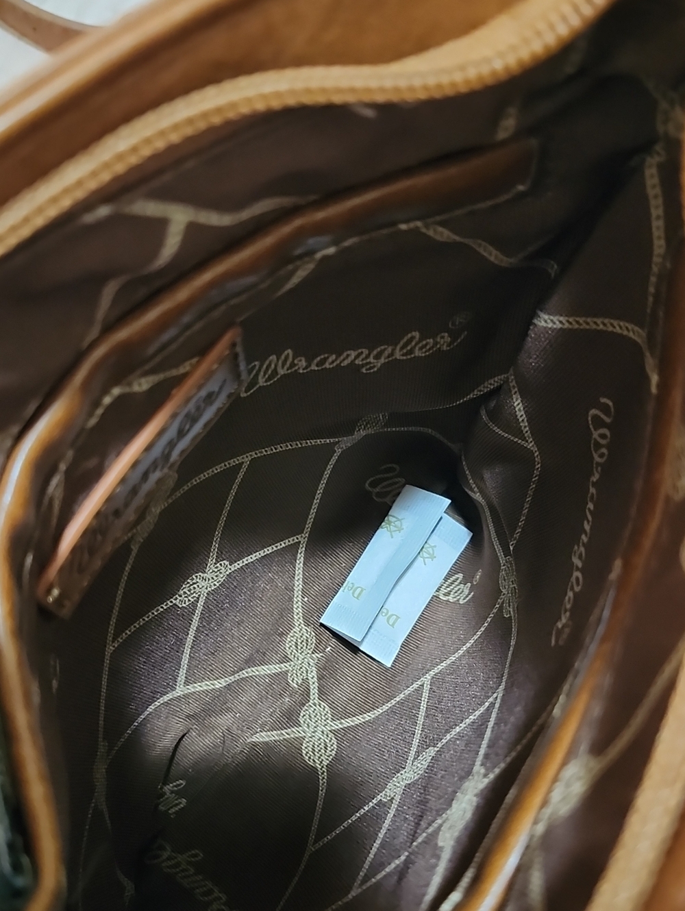 Wrangler Denim & Brown Fringe Crossbody Bag New Used Condition - Picture 7 of 10